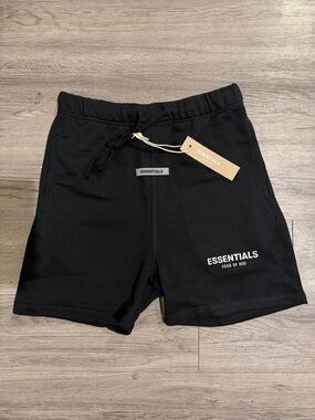 ESSENTIALS Black Men's Athletic Sweat Shorts